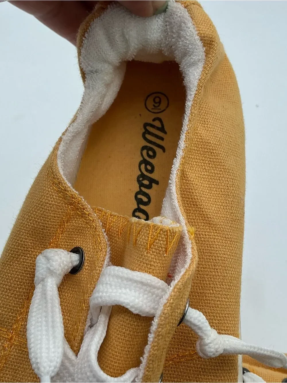 Weeboo Mustard Yellow Canvas slip on  Sneakers size 9 worn once